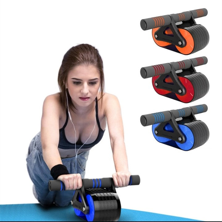 Double Wheel Abdominal Exerciser Women Men Automatic Rebound Ab Wheel Roller Waist Trainer Gym Sports Home Exercise Devices