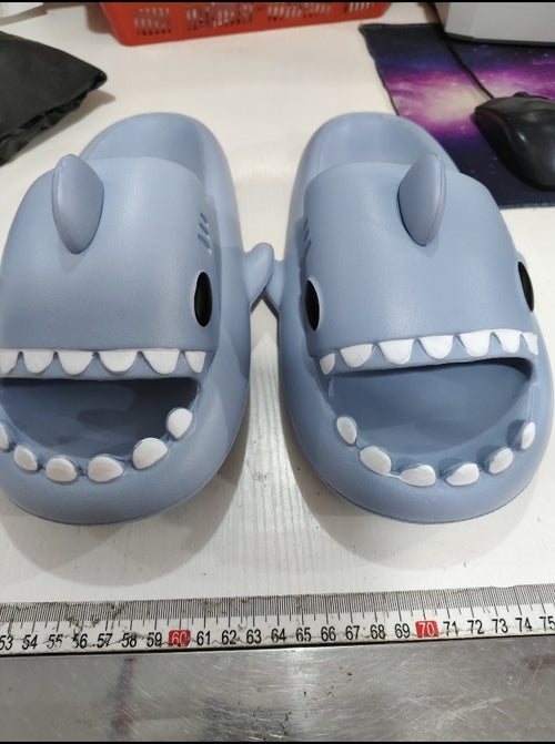 Cartoon Shark Slippers Funny Cutes Soft Slipper Indoor Outdoor  Shoes For Women Men Couples