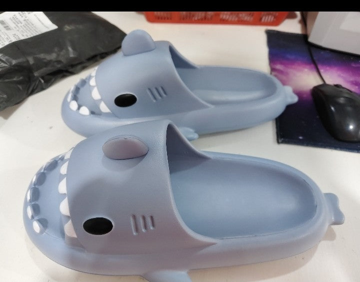Cartoon Shark Slippers Funny Cutes Soft Slipper Indoor Outdoor  Shoes For Women Men Couples