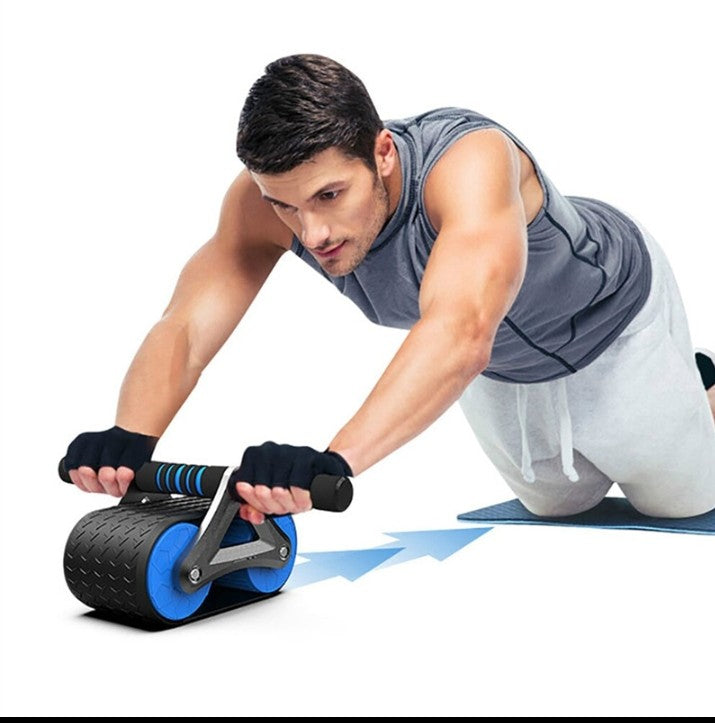 Double Wheel Abdominal Exerciser Women Men Automatic Rebound Ab Wheel Roller Waist Trainer Gym Sports Home Exercise Devices
