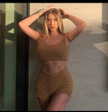 3pcs Womens Clothing Long Sleeve Crop Tank Top And Drawstring Shorts Pajama Set