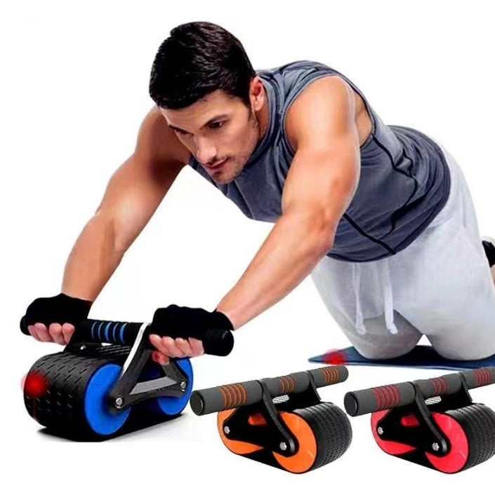 Double Wheel Abdominal Exerciser Women Men Automatic Rebound Ab Wheel Roller Waist Trainer Gym Sports Home Exercise Devices